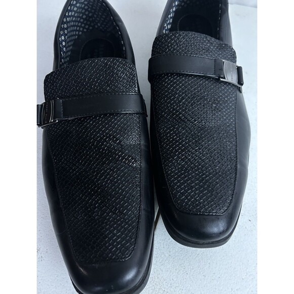 Perry Ellis Black Loafers Slip On Men's Size 11 Justin Portfolio Dress Shoes - Picture 14 of 15